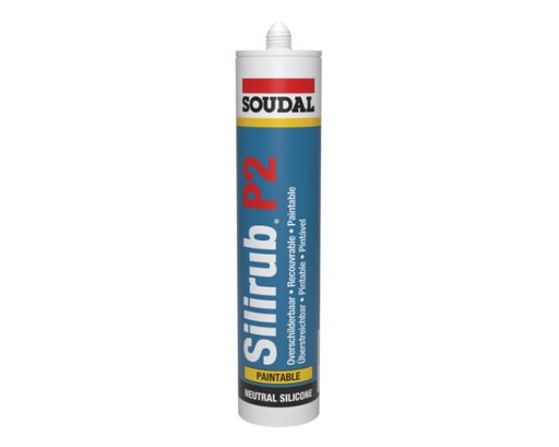 Soudal Silirub P2 transparent 290ml (12 pièces par boîte)